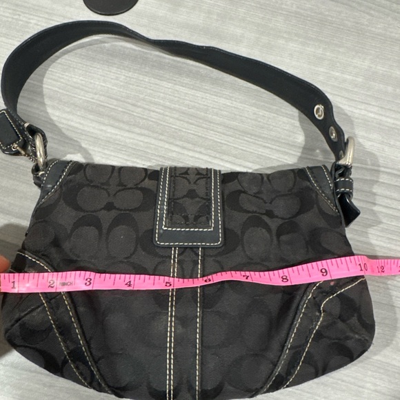 Coach 10296 Small Soho Black Signature C Canvas Shoulder Bag Y2K Vintage Authen - Picture 14 of 16